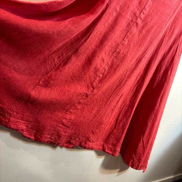 Assymetrical Hem Line Linen Dress SZ XL Sleeveless Unlined - Picture 4 of 7